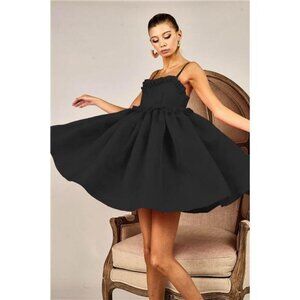BiBi Ruffled Edge Sweet Heart Neck Sleeveless Tulle Dress‎